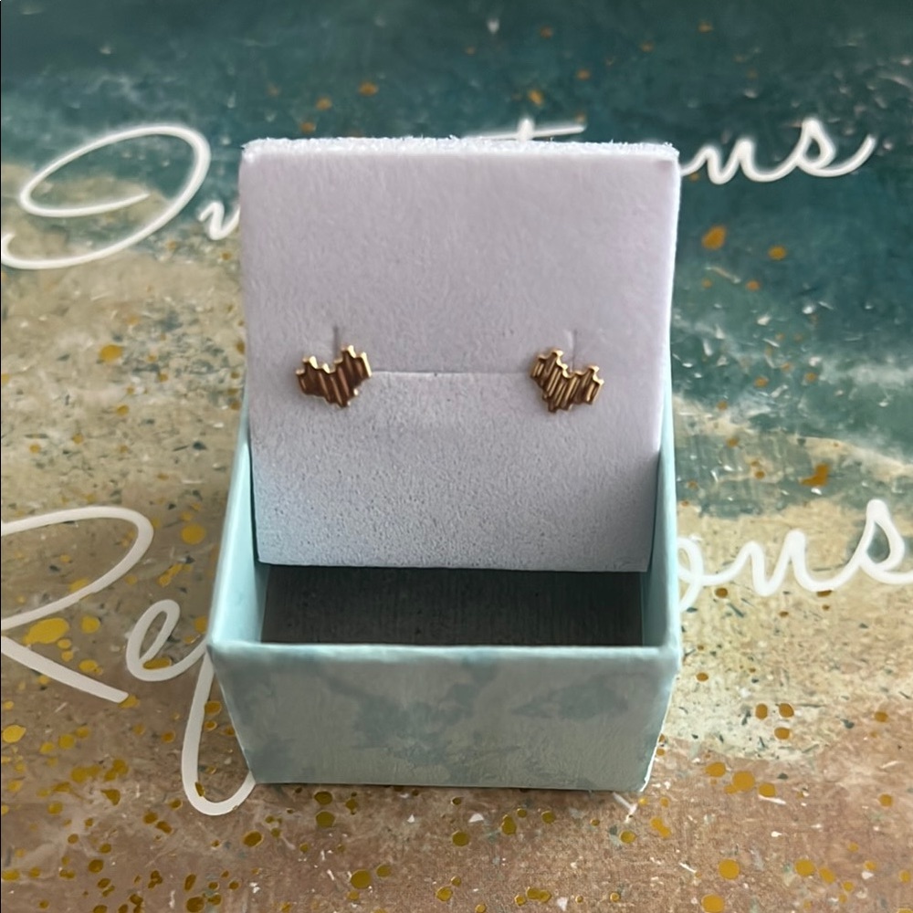 Gold Heart Tic Tac Earrings